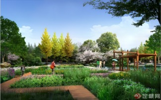 某公園休閑區(qū)園林景觀效果圖PSD格式設(shè)計(jì)解析